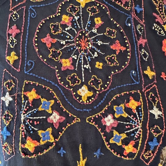 ZARA BEADED AND EMBROIDERED MESH TOP - Picture 6 of 7